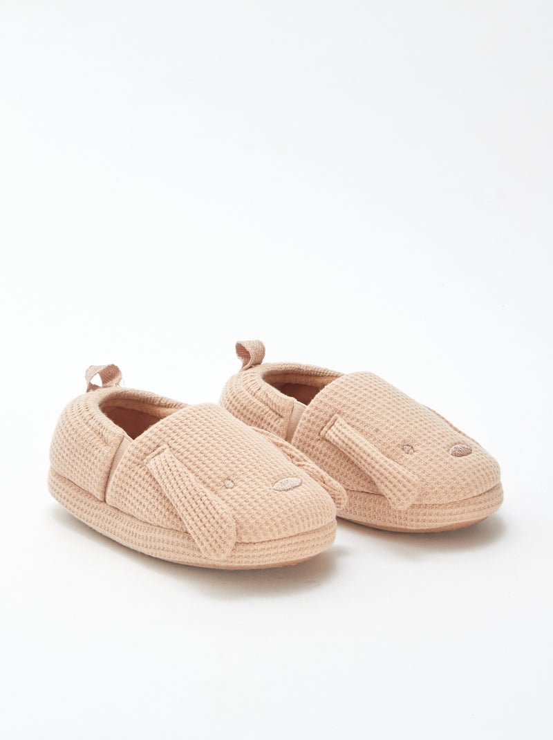 Chaussons animés lapins Beige - Kiabi
