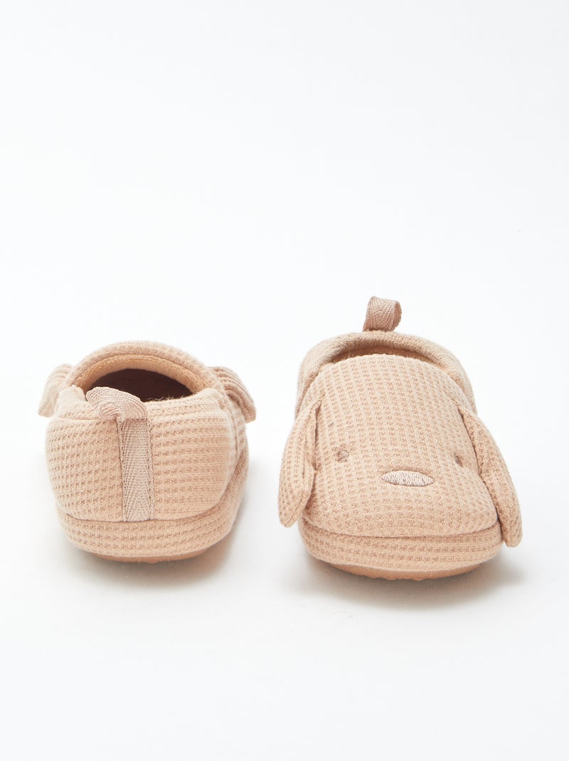 Chaussons animés lapins Beige - Kiabi