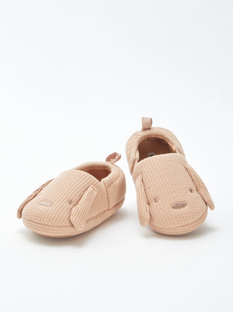 Chaussons animés lapins Beige - Kiabi