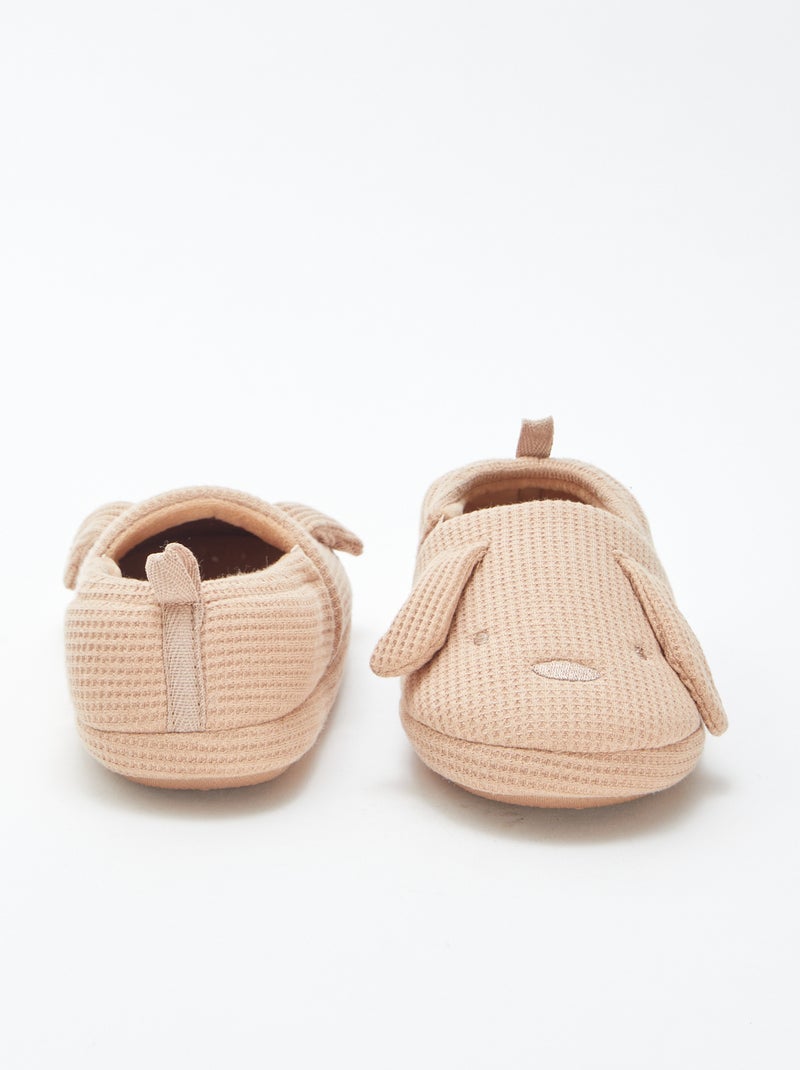Chaussons animés lapins Beige - Kiabi