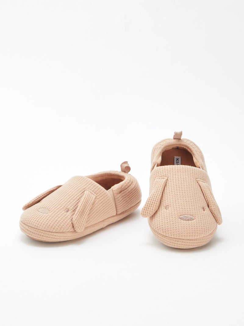 Chaussons animés lapins Beige - Kiabi
