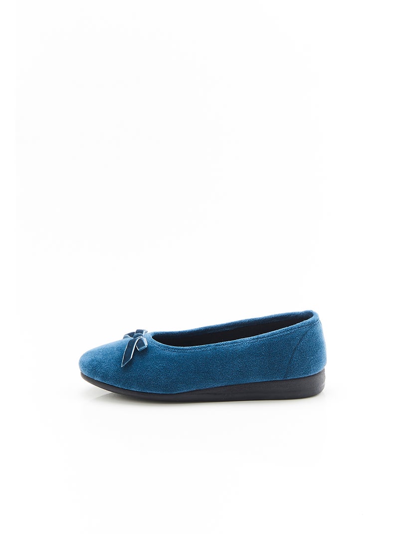 Chaussons aspect velours - Damart Bleu clair - Kiabi
