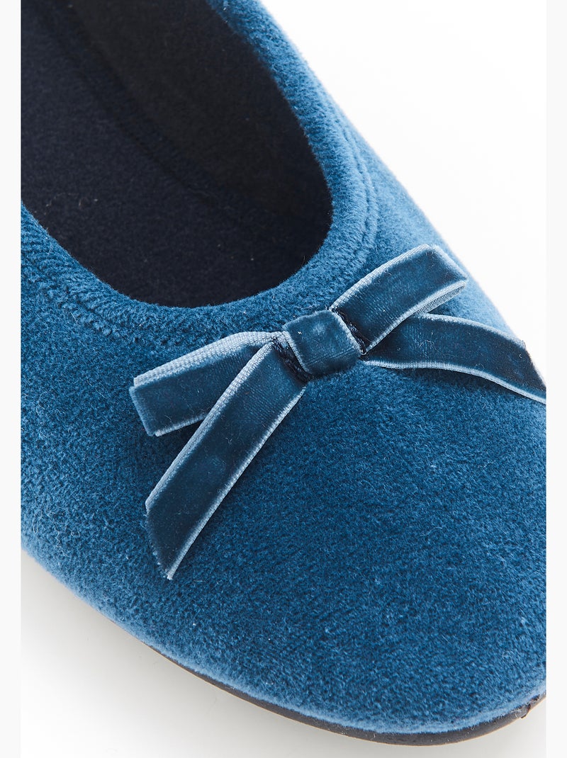 Chaussons aspect velours - Damart Bleu clair - Kiabi