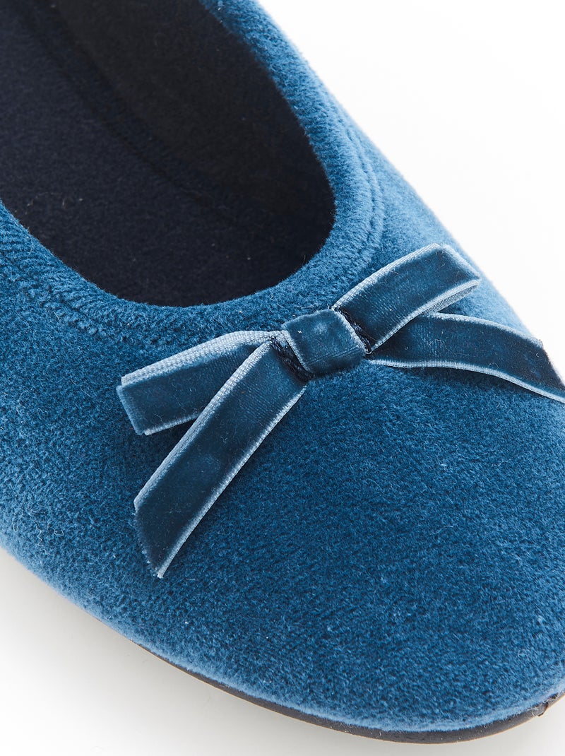 Chaussons aspect velours - Damart Bleu marine - Kiabi