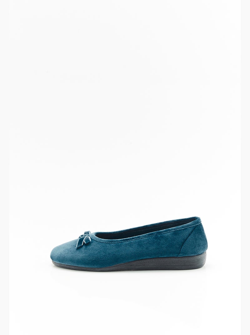 Chaussons aspect velours - Damart Bleu saphir - Kiabi