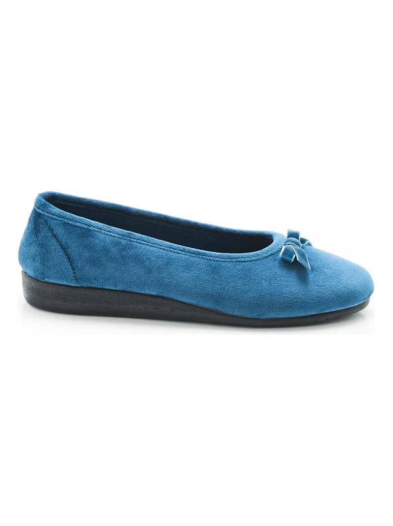 Chaussons aspect velours - Damart Bleu saphir - Kiabi