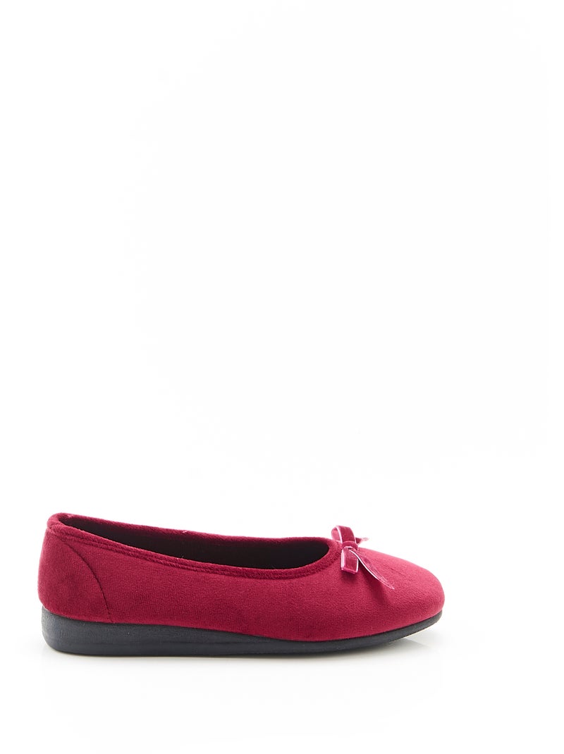 Chaussons aspect velours - Damart Cerise - Kiabi