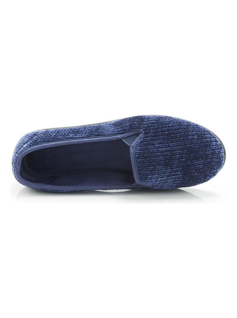 Chaussons aspect velours côtelé - Damart Bleu marine - Kiabi