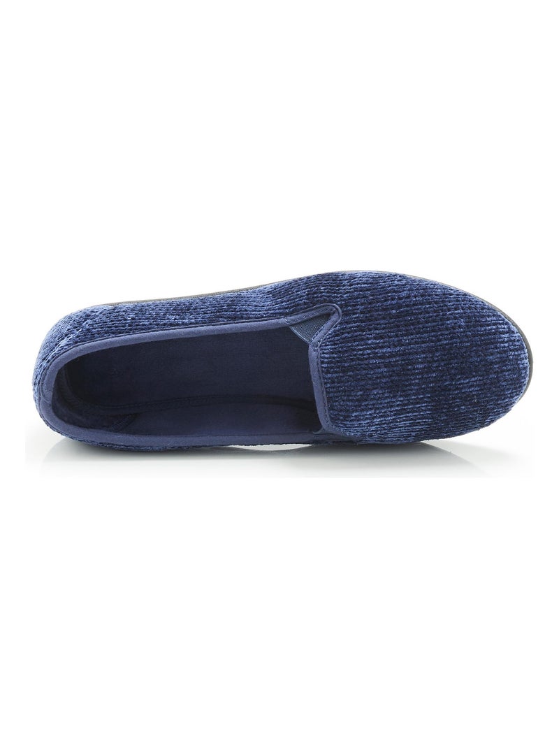 Chaussons aspect velours côtelé - Damart Bleu marine - Kiabi