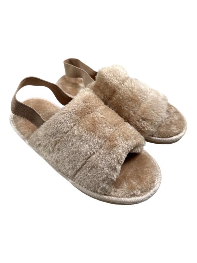 Chaussons avec attache femme Scott Beige - Kiabi