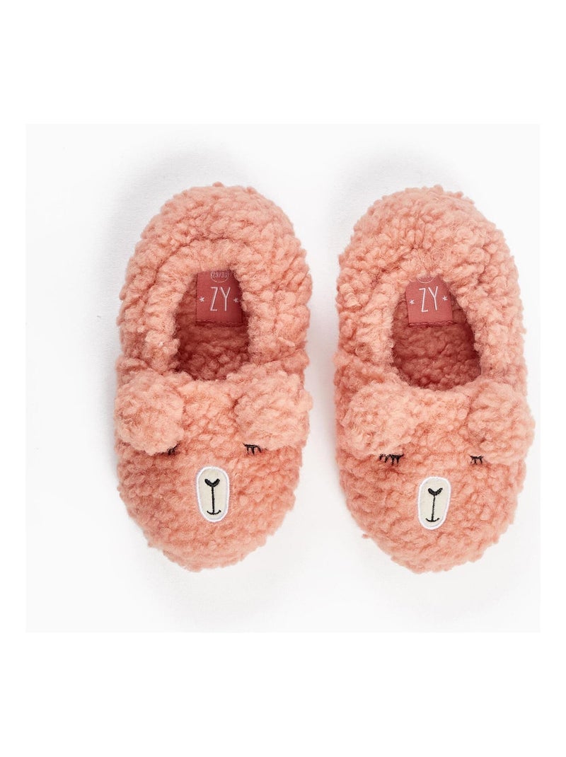 Chaussons avec des oreilles pour fille 'Alpaga'   DISCOVER PERU Rose clair - Kiabi