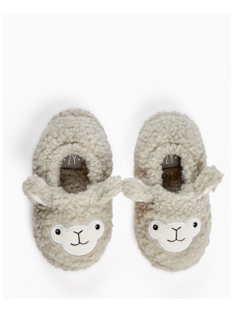 Chaussons avec des oreilles pour garçon 'Alpaga'   DISCOVER PERU Gris clair - Kiabi