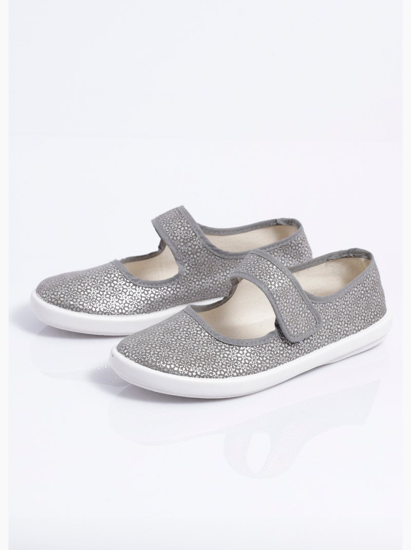 Chaussons babies à scratch largeur confort - Afibel Gris - Kiabi