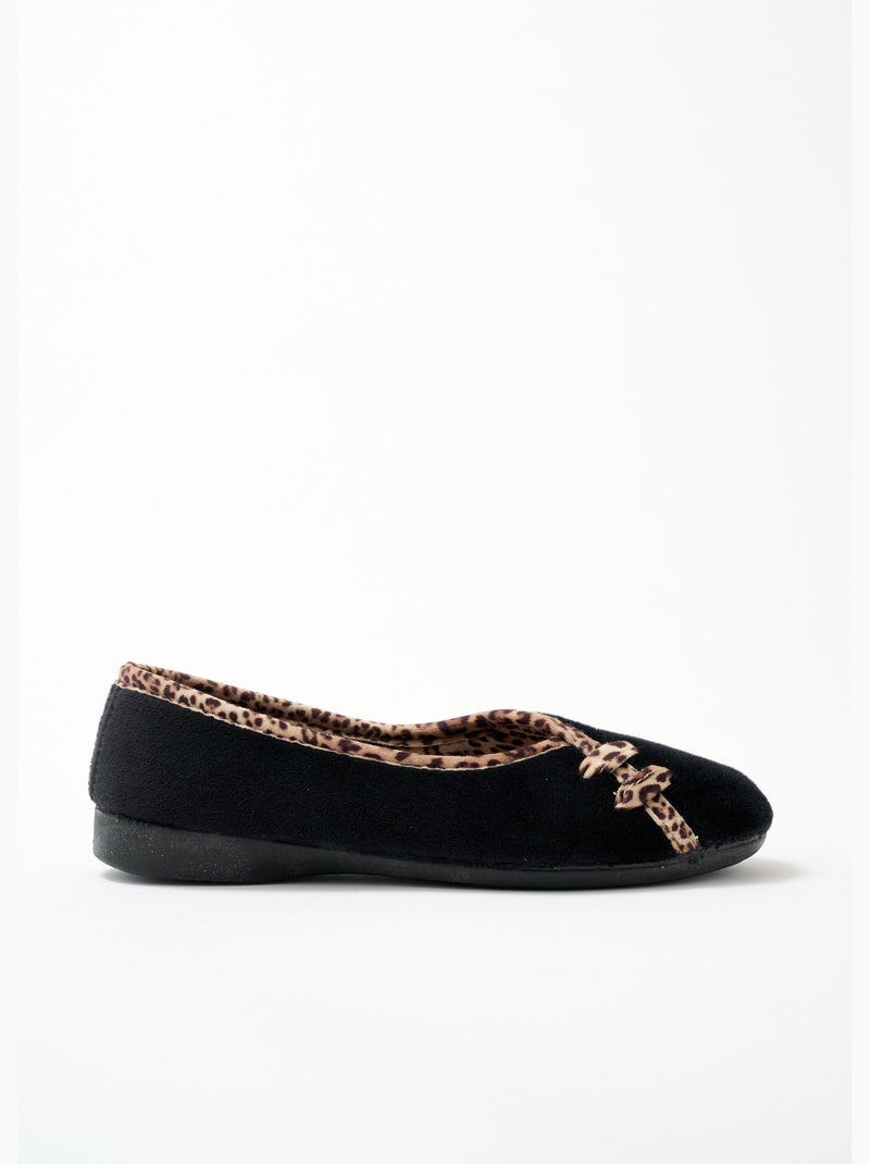 Chaussons ballerine largeur confort microfibre - Afibel Noir - Kiabi