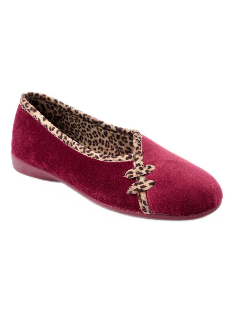 Chaussons ballerine largeur confort microfibre Rouge - Kiabi