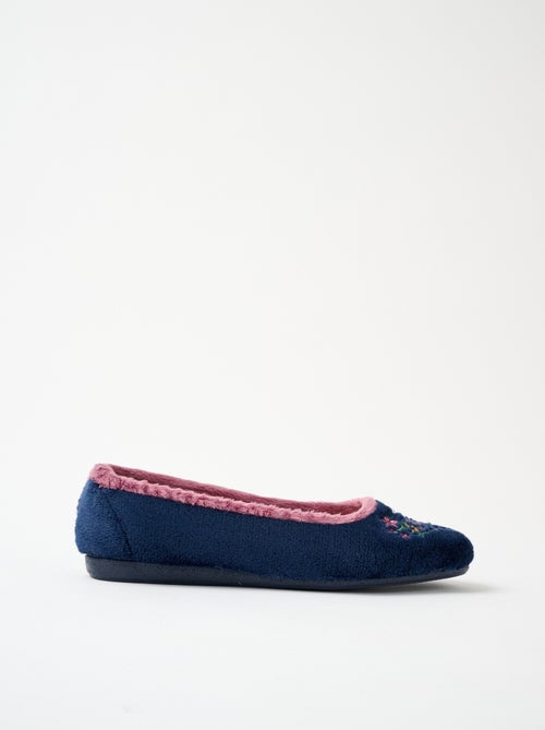 Chaussons ballerine peluche largeur confort - Kiabi