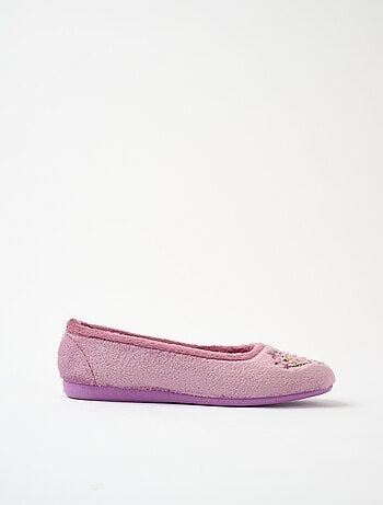 Chaussons ballerine peluche largeur confort