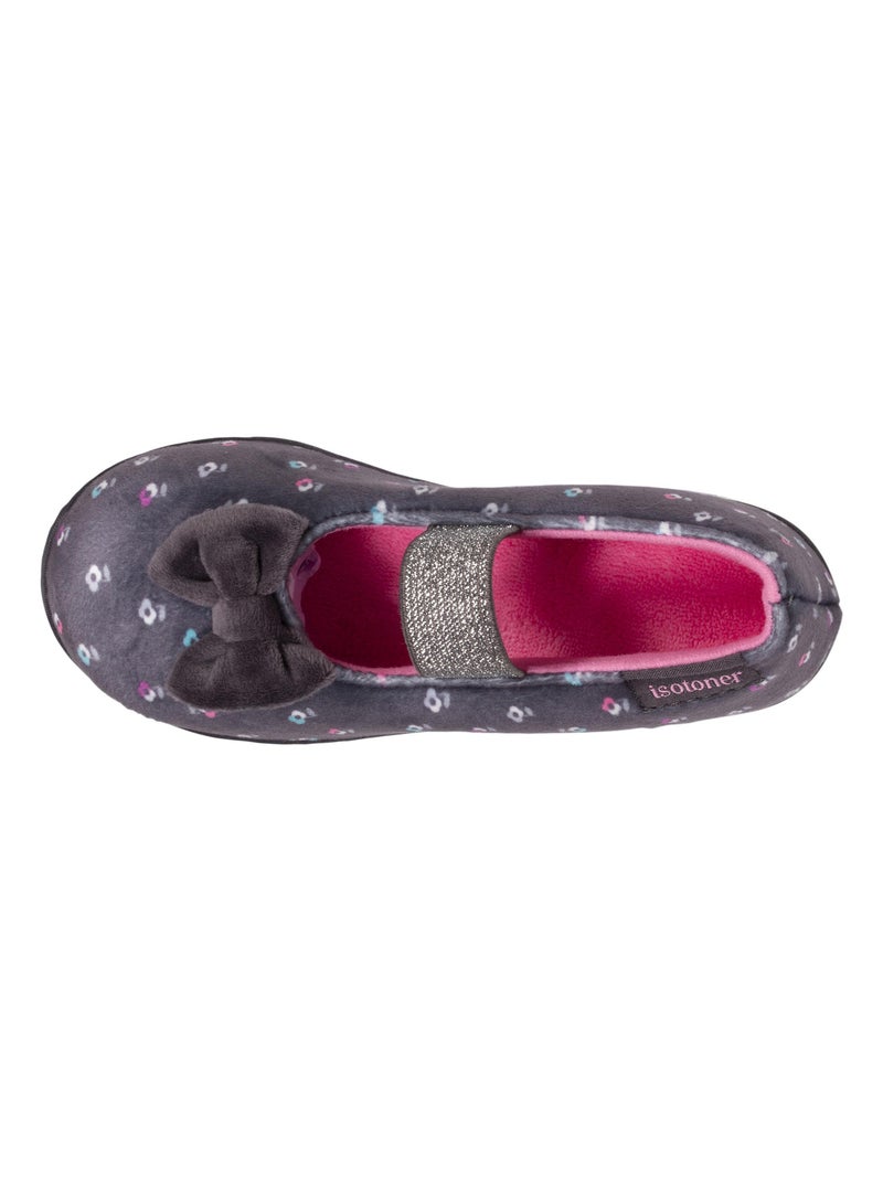 Chaussons ballerines à élastique, légers, confortables et faciles à enfiler, fille Isotoner Gris Magenta Bleu - Kiabi