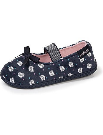Chaussons ballerines avec élastique de maintien, semelle fille