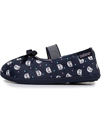 Chaussons ballerines avec élastique de maintien, semelle fille