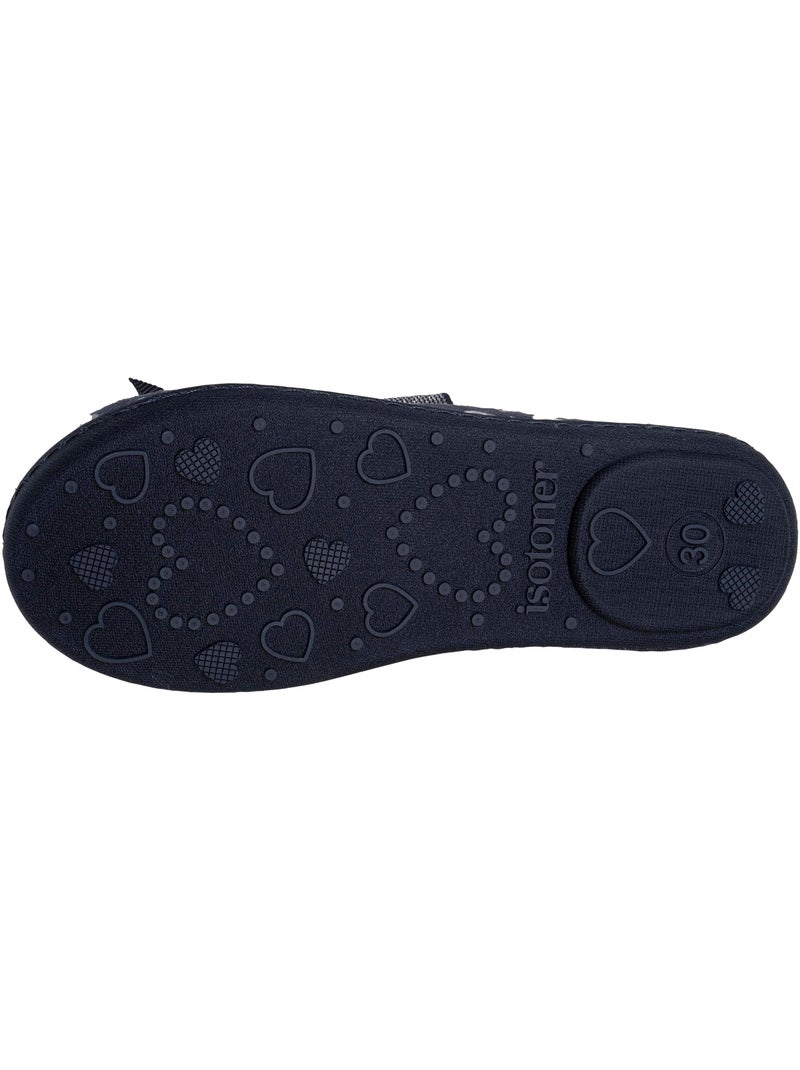 Chaussons ballerines avec élastique de maintien, semelle fille isotoner Bleu marine - Kiabi