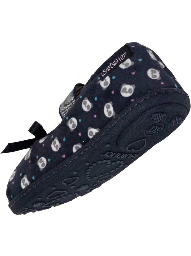 Chaussons ballerines avec élastique de maintien, semelle fille isotoner Bleu marine - Kiabi