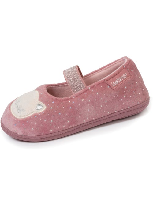 Chaussons ballerines avec élastique de maintien, semelle fille isotoner - Kiabi