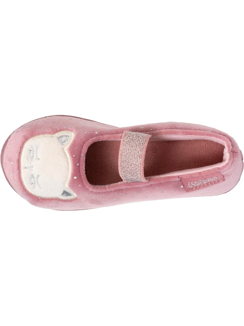 Chaussons ballerines avec élastique de maintien, semelle fille isotoner Rose pâle - Kiabi