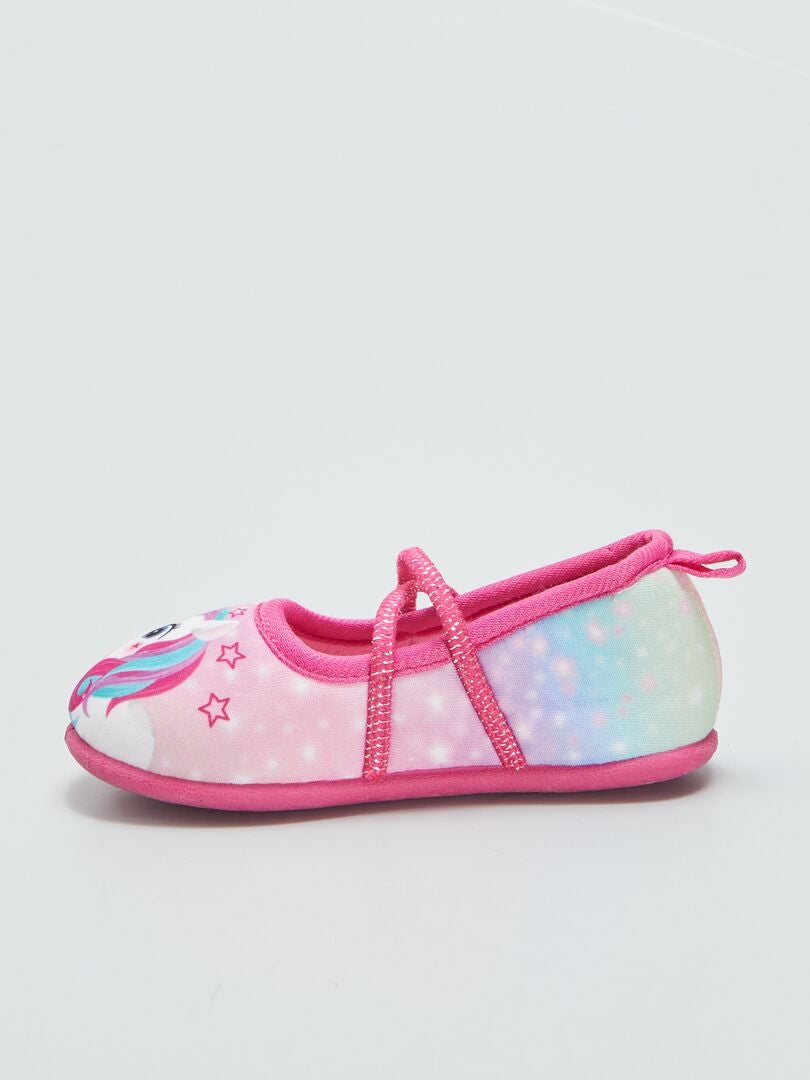 Ballerines Fille Avec Licorne - Chaussures Basses Décontractées, Semelle Arc-en-ciel Antidérapante, Couleurs Métallisées