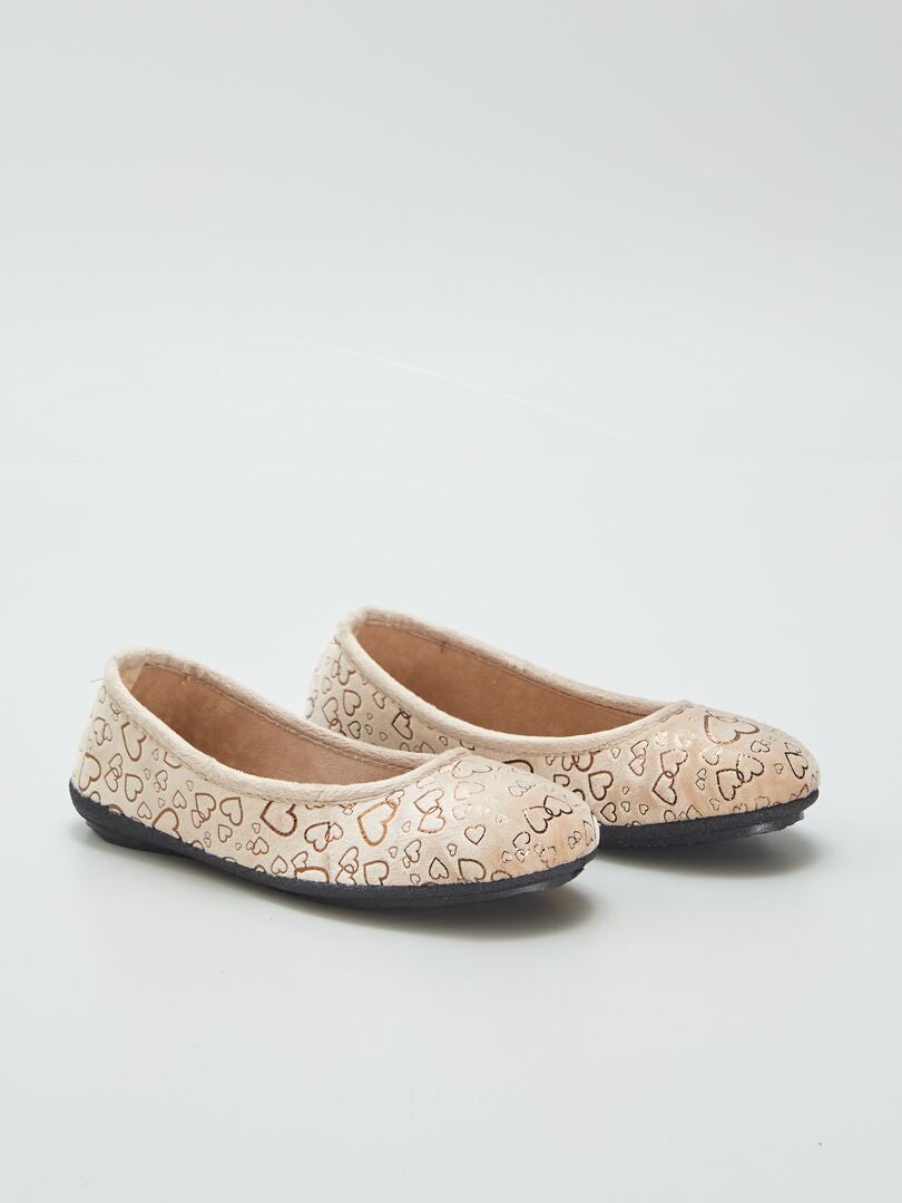 Chaussons ballerines BEIGE - Kiabi