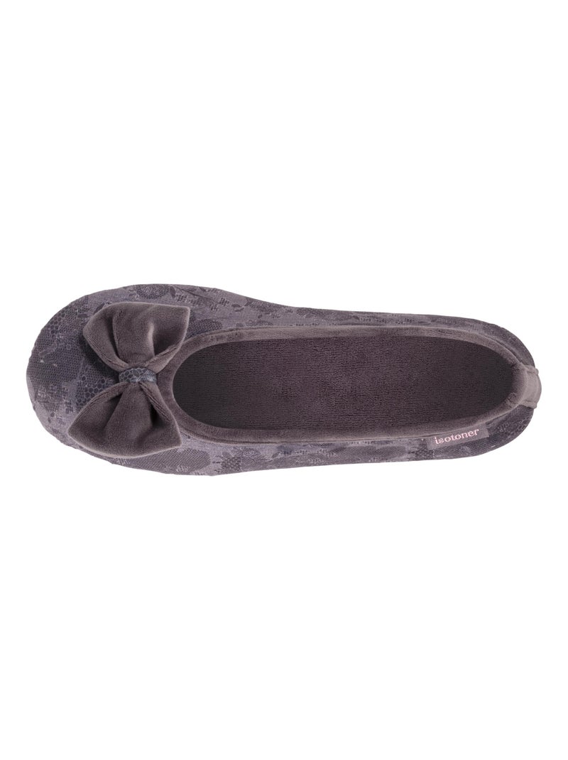 Chaussons Ballerines Blanc Gris - Kiabi