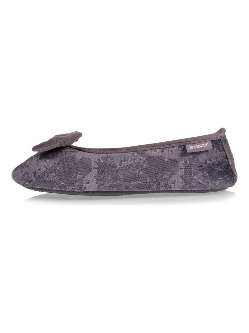 Chaussons Ballerines Blanc Gris - Kiabi