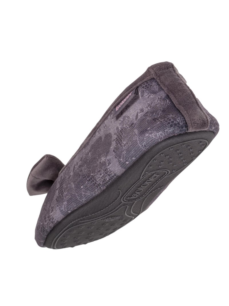 Chaussons Ballerines Blanc Gris - Kiabi