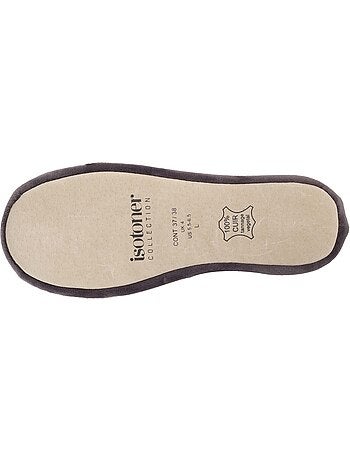Chaussons ballerines brodée pois femme isotoner