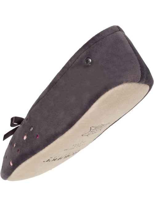 Chaussons ballerines brodée pois femme isotoner - Kiabi