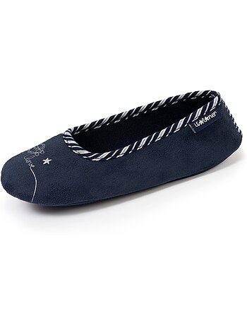 Chaussons ballerines broderie argentée, très confortables fille isotoner