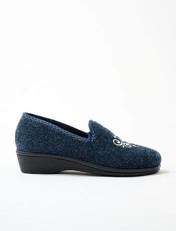 Chaussons ballerines brodés grande largeur