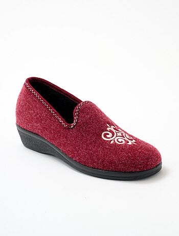 Chaussons ballerines brodés grande largeur