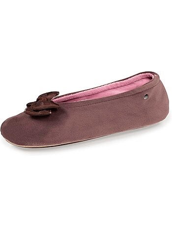 Chaussons ballerines détail nœud précieux femme isotoner