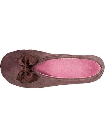 Chaussons ballerines détail nœud précieux femme isotoner