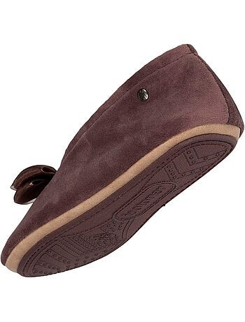 Chaussons ballerines détail nœud précieux femme isotoner