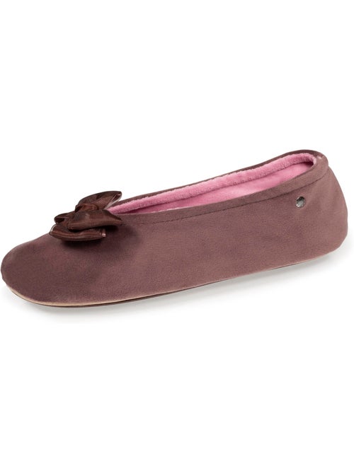 Chaussons ballerines détail nœud précieux femme isotoner - Kiabi