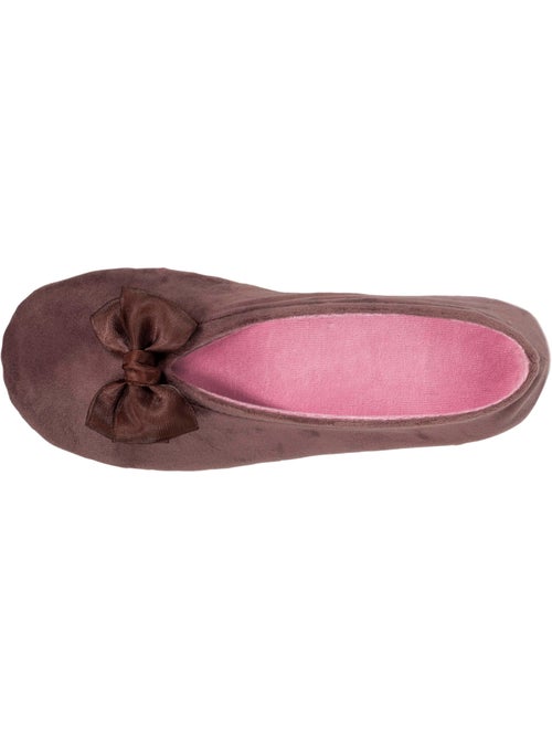 Chaussons ballerines détail nœud précieux femme isotoner - Kiabi