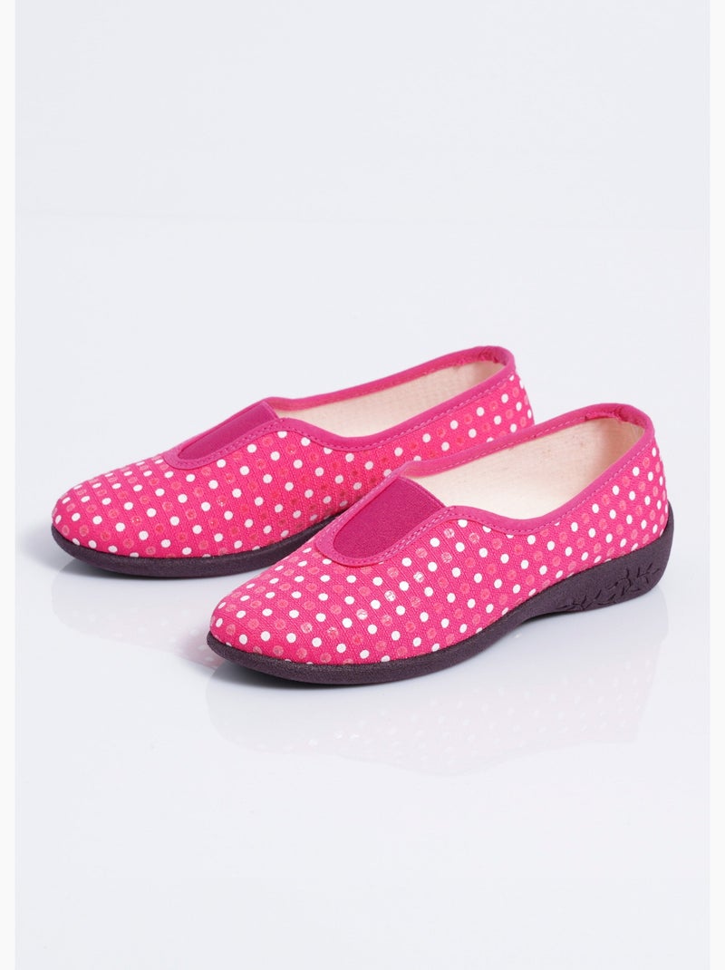 Chaussons ballerines élastiqués largeur confort - afibel Rose fushia - Kiabi