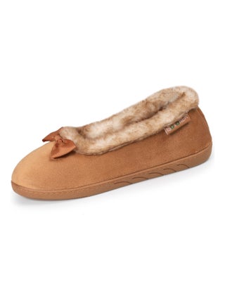 Chaussons Ballerines en velours, semelle ultra confort