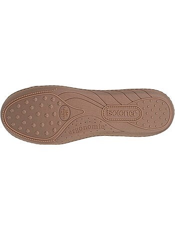 Chaussons ballerines en velours, semelle ultra confort, femme