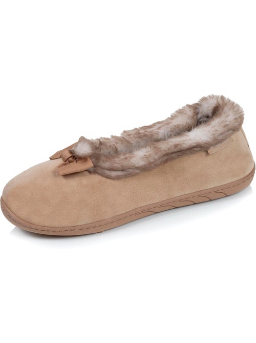 Chaussons ballerines en velours, semelle ultra confort, femme - Kiabi Chaussons ballerines en velours, semelle ultra confort, femme - Kiabi