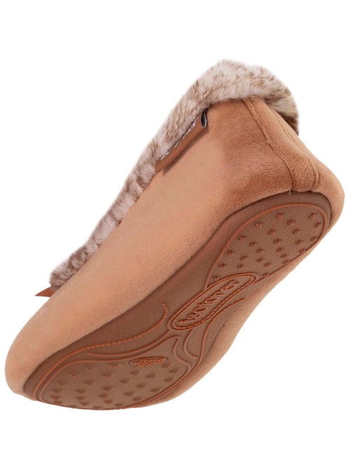 Chaussons ballerines en velours, semelle ultra confort femme Isotoner - Kiabi