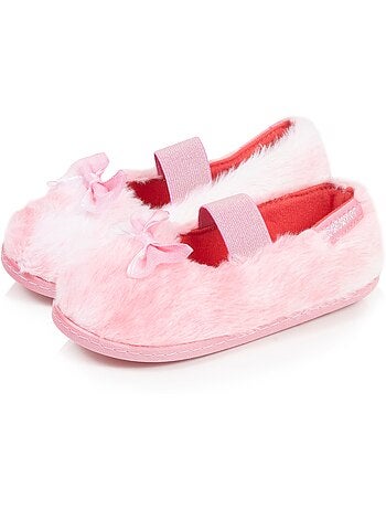 Chaussons ballerines fausse fourrure, maintien souple, facile fille isotoner