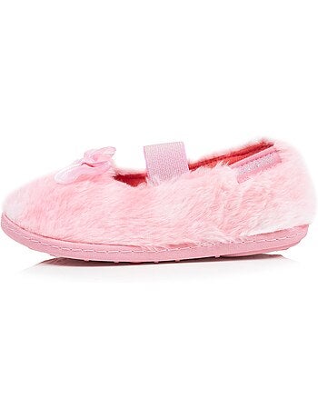 Chaussons ballerines fausse fourrure, maintien souple, facile fille isotoner